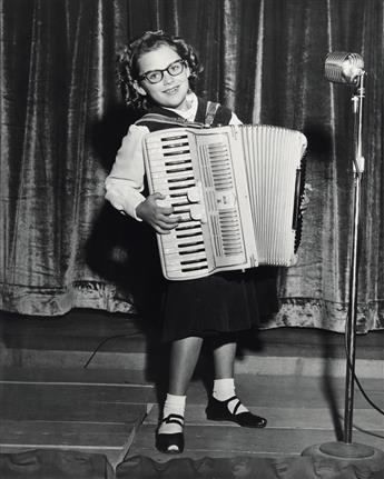(ACCORDION PLAYERS) An archive with approximately 95 typological photographs of children and teenage accordion players performing in co